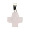Croix de cou carree bombee en pierre naturelle ou synthetique, hauteur 1,60 cm Plusieurs modeles.