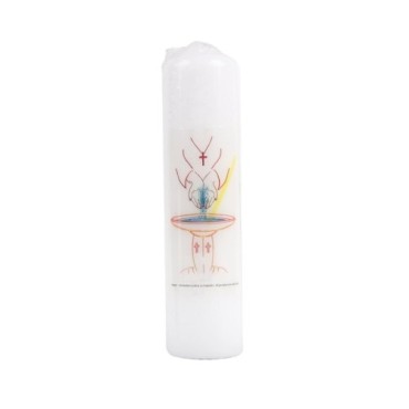 Bougie blanche pour le sacrement du bapteme Ø 5 cm H. 20 cm..