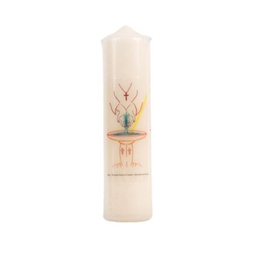 Bougie ivoire pour le sacrement du bapteme  Ø 5 cm H. 20 cm..