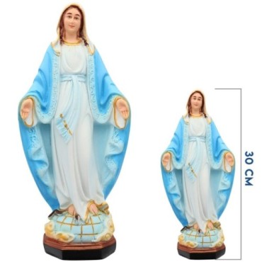 Statue en résine ou Fibre de verre, intérieur et extérieur de la Vierge Miraculeuse en couleur, Plusieurs Tailles.