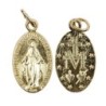 Medaille alliage metal/aluminium couleur doree de la Vierge Miraculeuse inscription en Francais, plusieurs tailles..