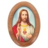 Plaque auto en bois d olivier forme ovale H. 4 x 3 cm avec resine de
