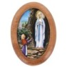 Plaque auto en bois d olivier forme ovale H. 4 x 3 cm avec resine de