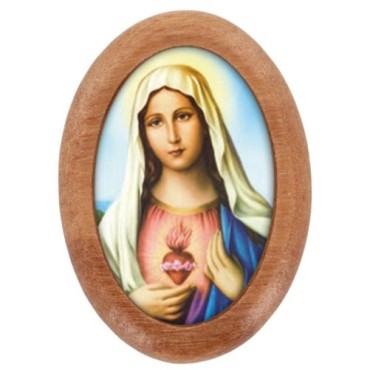 Plaque auto en bois d olivier forme ovale H. 4 x 3 cm avec resine de