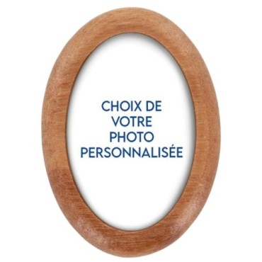 Plaque auto en bois d olivier forme ovale H. 4 x 3 cm avec resine de