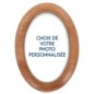 Plaque auto en bois d olivier forme ovale H. 4 x 3 cm avec resine de