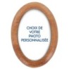 Plaque auto en bois d olivier forme ovale H. 4 x 3 cm avec resine de