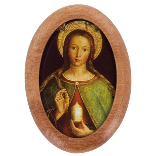 Plaque auto en bois d olivier forme ovale H. 4 x 3 cm avec resine de
