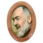 Plaque auto en bois d olivier forme ovale H. 4 x 3 cm avec resine de