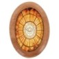 Plaque auto en bois d olivier forme ovale H. 4 x 3 cm avec resine de