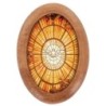 Plaque auto en bois d olivier forme ovale H. 4 x 3 cm avec resine de
