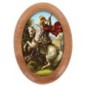 Plaque auto en bois d olivier forme ovale H. 4 x 3 cm avec resine de
