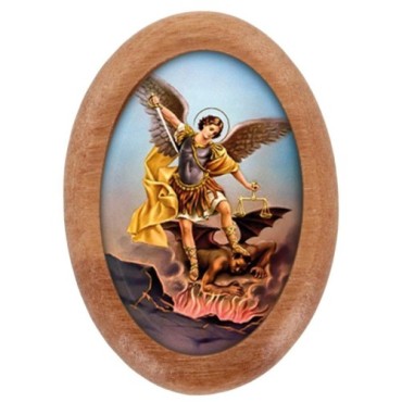 Plaque auto en bois d olivier forme ovale H. 4 x 3 cm avec resine de