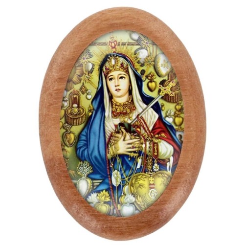 Plaque auto en bois d olivier forme ovale H. 4 x 3 cm avec resine de