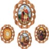 Plaque auto en bois d olivier hauteur 3 cm avec resine. Disponible avec differents Saints.