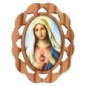 Plaque auto en bois d olivier hauteur 3 cm avec resine. Disponible avec differents Saints.