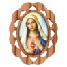 Plaque auto en bois d olivier hauteur 3 cm avec resine. Disponible avec differents Saints.