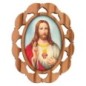Plaque auto en bois d olivier hauteur 3 cm avec resine. Disponible avec differents Saints.