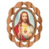 Plaque auto en bois d olivier hauteur 3 cm avec resine. Disponible avec differents Saints.