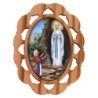 Plaque auto en bois d olivier hauteur 3 cm avec resine. Disponible avec differents Saints.