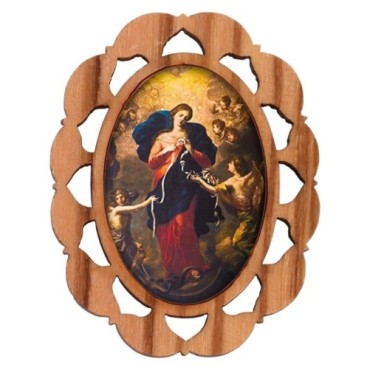 Plaque auto en bois d olivier hauteur 3 cm avec resine. Disponible avec differents Saints.