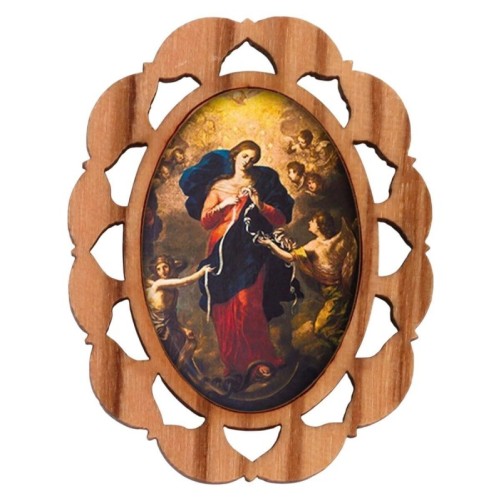 Plaque auto en bois d olivier hauteur 3 cm avec resine. Disponible avec differents Saints.