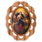 Plaque auto en bois d olivier hauteur 3 cm avec resine. Disponible avec differents Saints.