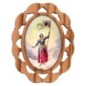 Plaque auto en bois d olivier hauteur 3 cm avec resine. Disponible avec differents Saints.