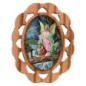 Plaque auto en bois d olivier hauteur 3 cm avec resine. Disponible avec differents Saints.