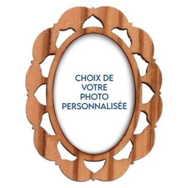 Plaque auto en bois d olivier hauteur 3 cm avec resine. Disponible avec differents Saints.