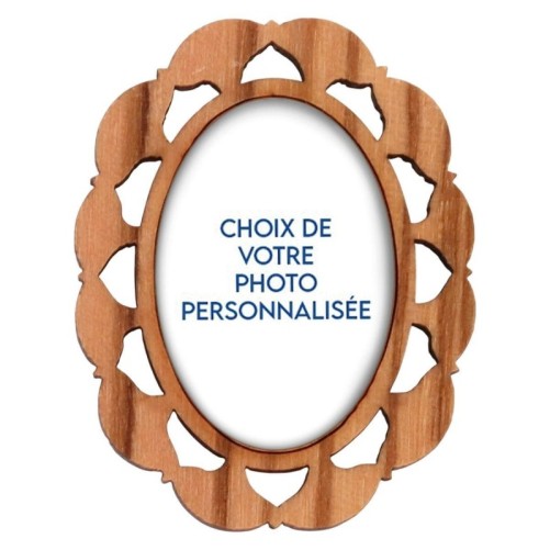 Plaque auto en bois d olivier hauteur 3 cm avec resine. Disponible avec differents Saints.