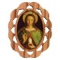Plaque auto en bois d olivier hauteur 3 cm avec resine. Disponible avec differents Saints.