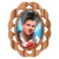 Plaque auto en bois d olivier hauteur 3 cm avec resine. Disponible avec differents Saints.