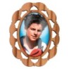 Plaque auto en bois d olivier hauteur 3 cm avec resine. Disponible avec differents Saints.