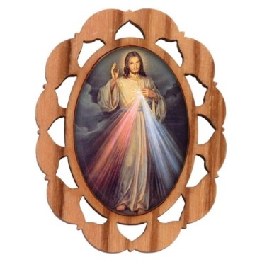 Plaque auto en bois d olivier hauteur 3 cm avec resine. Disponible avec differents Saints.