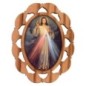 Plaque auto en bois d olivier hauteur 3 cm avec resine. Disponible avec differents Saints.