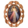 Plaque auto en bois d olivier hauteur 3 cm avec resine. Disponible avec differents Saints.