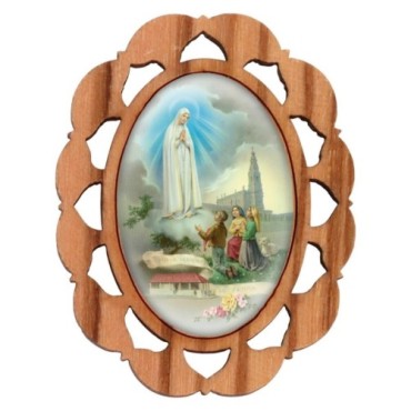 Plaque auto en bois d olivier hauteur 3 cm avec resine. Disponible avec differents Saints.