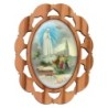 Plaque auto en bois d olivier hauteur 3 cm avec resine. Disponible avec differents Saints.