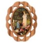 Plaque auto en bois d olivier hauteur 3 cm avec resine. Disponible avec differents Saints.