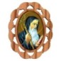 Plaque auto en bois d olivier hauteur 3 cm avec resine. Disponible avec differents Saints.