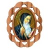 Plaque auto en bois d olivier hauteur 3 cm avec resine. Disponible avec differents Saints.
