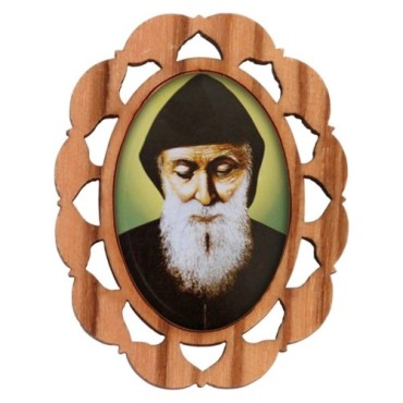 Plaque auto en bois d olivier hauteur 3 cm avec resine. Disponible avec differents Saints.
