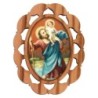Plaque auto en bois d olivier hauteur 3 cm avec resine. Disponible avec differents Saints.