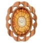 Plaque auto en bois d olivier hauteur 3 cm avec resine. Disponible avec differents Saints.