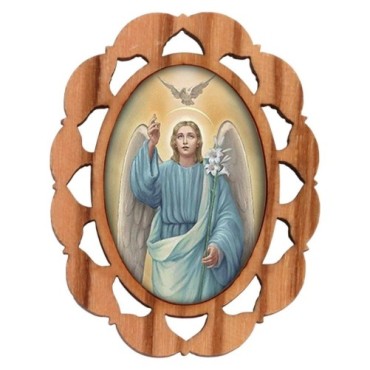 Plaque auto en bois d olivier hauteur 3 cm avec resine. Disponible avec differents Saints.