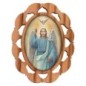 Plaque auto en bois d olivier hauteur 3 cm avec resine. Disponible avec differents Saints.