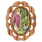 Plaque auto en bois d olivier hauteur 3 cm avec resine. Disponible avec differents Saints.