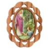 Plaque auto en bois d olivier hauteur 3 cm avec resine. Disponible avec differents Saints.