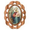 Plaque auto en bois d olivier hauteur 3 cm avec resine. Disponible avec differents Saints.